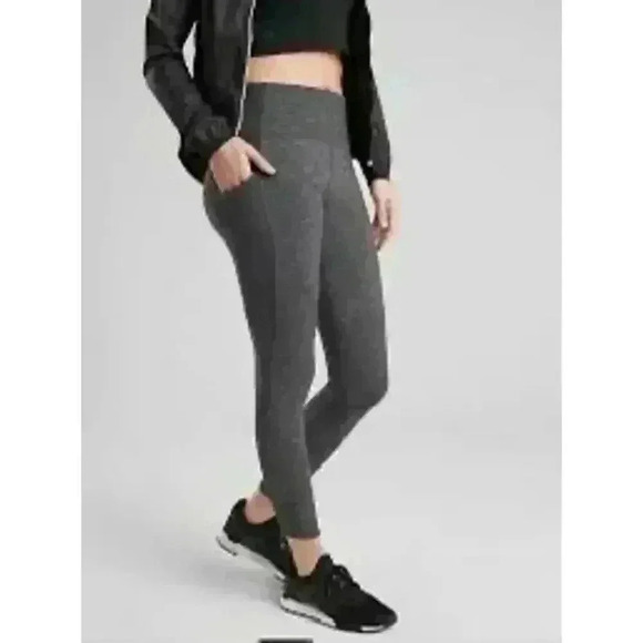 Athleta Excursion Hybrid Tight Grey Heathered  Leggings Size M - Picture 1 of 6